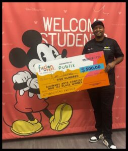 Chef Ken with Fusion Fest Culinary Arts Contest 2023 Pro 1st Place Winner check